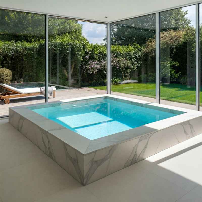 Semi above ground plunge pool