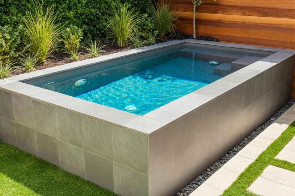 Semi above ground plunge pool